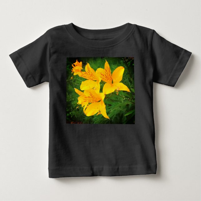 Camiseta Para Bebê Flores amarelas (Frente)