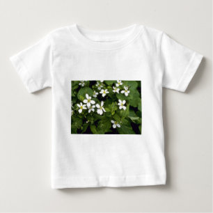 Camiseta Para Bebê Flores amarelas da violeta branca (viola