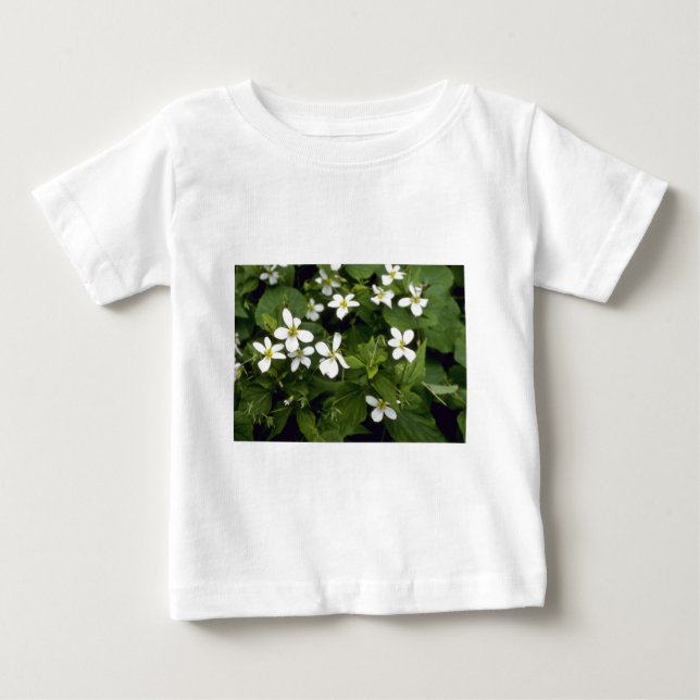Camiseta Para Bebê Flores amarelas da violeta branca (viola (Frente)