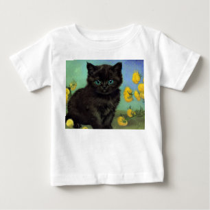 Camiseta Para Bebê Flores Amarelas de Gogh Pretas para Gogh