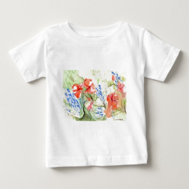 Camiseta Para Bebê Flores Balsam e Lobelia (Frente)