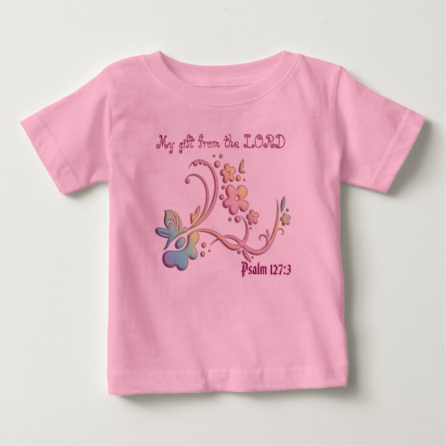 Camiseta Para Bebê Flores de Borboleta Tutu Bodyfit (Frente)