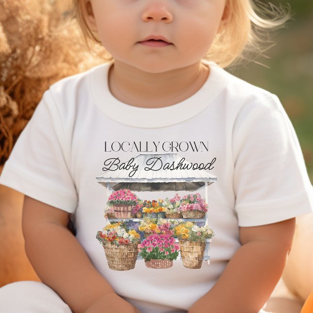 Camiseta Para Bebê Flores de crescimento local Compra floral de agric (Criador carregado)
