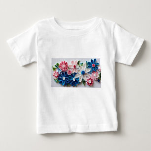 Camiseta Para Bebê "Flores de Enchimento de Papel Whimsical"