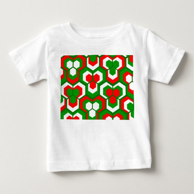 Camiseta Para Bebê Flores de Hexágonos (Frente)