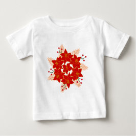 Camiseta Para Bebê Flores de Natal