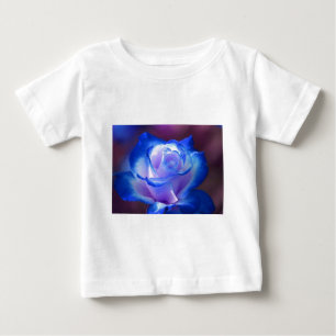 Camiseta Para Bebê flores de rosa penteado flores azuis