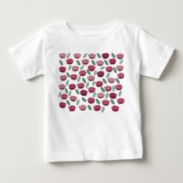 Camiseta Para Bebê Flores de Taça Scandi (Frente)