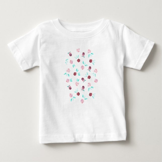 Camiseta Para Bebê Flores de Vestuário Bebê Romper (Frente)