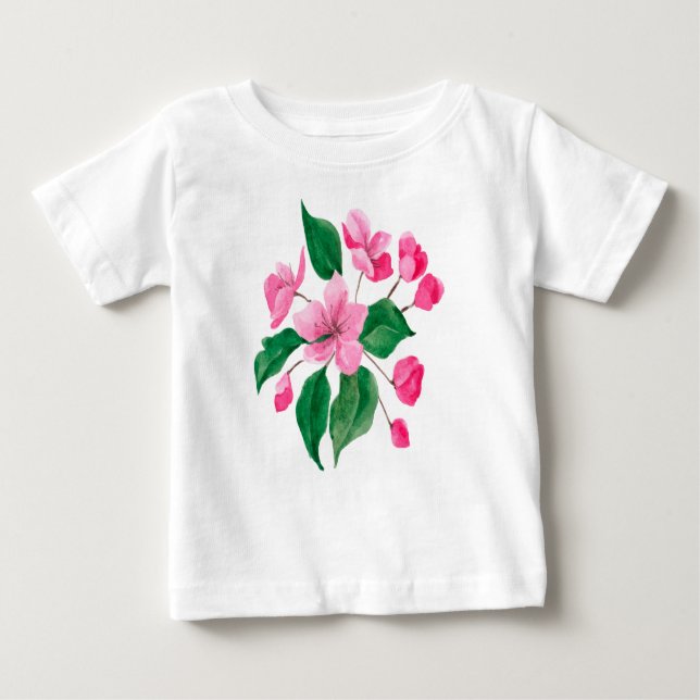 Camiseta Para Bebê flores e natureza (Frente)