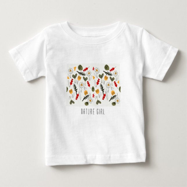 Camiseta Para Bebê Flores e sementes para criança ou mulher (Frente)