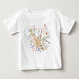 Camiseta Para Bebê Flores Elegantes Frase de Menina