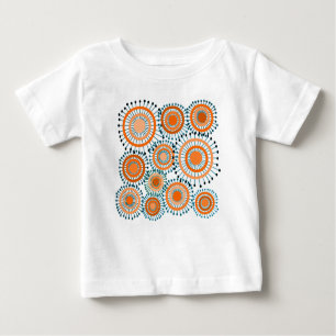 Camiseta Para Bebê Flores Laranja
