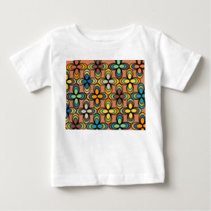 Camiseta Para Bebê Flores Oval dos anos 70