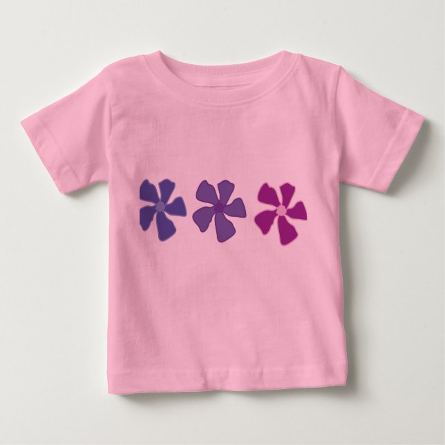 Camiseta Para Bebê Flores Roxas: Bebês (Frente)