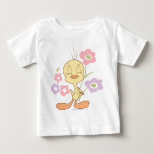 Camiseta Para Bebê Flores roxas, rosa, TWEETY™