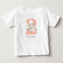 Camiseta Para Bebê Flores Rústicas Estilo Shabby Chic Rosas Festa de 