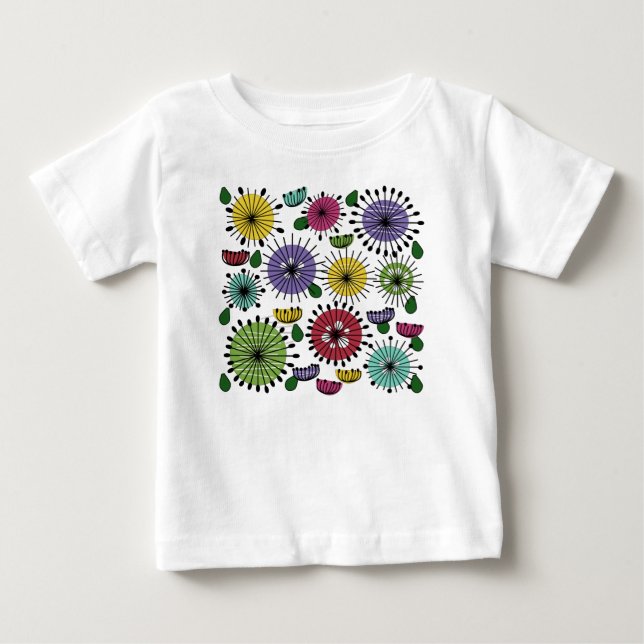 Camiseta Para Bebê Flores Scandi (Frente)