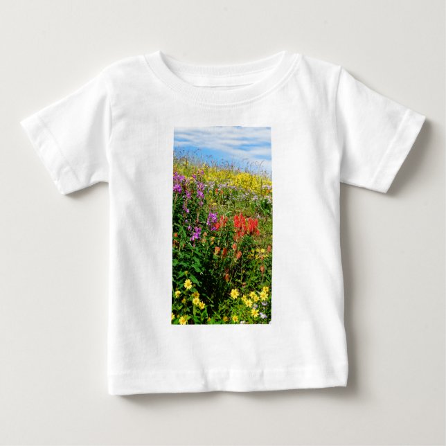 Camiseta Para Bebê Flores selvagens das Montanhas Rochosas (Frente)