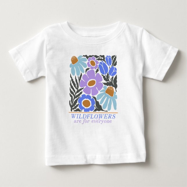 Camiseta Para Bebê Flores selvagens são para Todos Estilo Moderno de  (Frente)