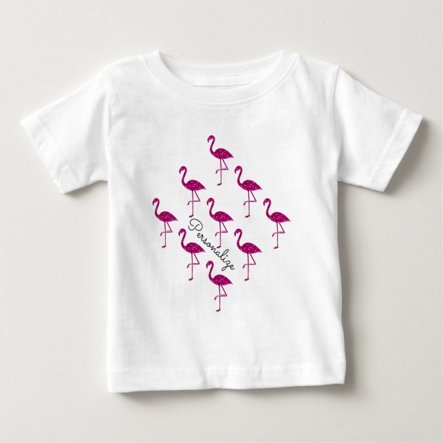 Camiseta Para Bebê Flórida Flórida Rosa Rosa brilha personaliza (Frente)