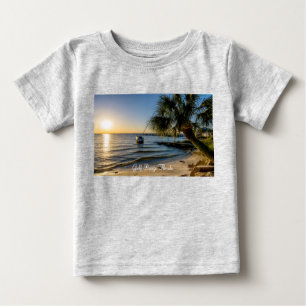 Camiseta Para Bebê Flórida Palm Tree Sunset Toddler T-shirt