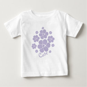 Camiseta Para Bebê Flower Pattern Cute - Roxo