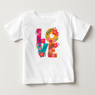 Camiseta Para Bebê Flower power Love t-shirt L.O.V.E.