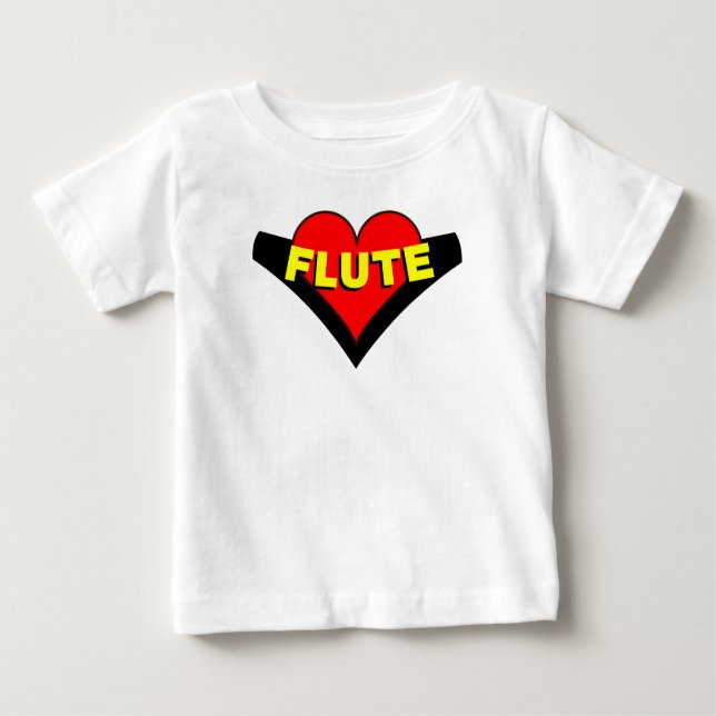 Camiseta Para Bebê Flute Over Heart (Frente)