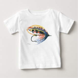Camiseta Para Bebê FlyFish Lure Art Salmon Fly Lure