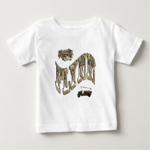 Camiseta Para Bebê Flynn Nome, Com Caminhões de Bombeiros,
