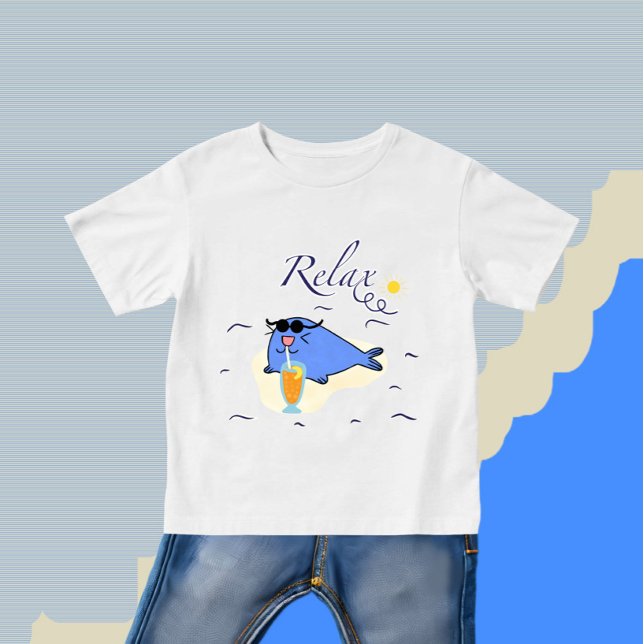 Camiseta Para Bebê Foca-azul (Criador carregado)
