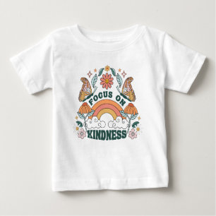 Camiseta Para Bebê Foco na bondade Gráfico do Groovy