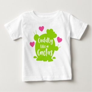 Camiseta Para Bebê Fofinho Como Cacto, Cactos, Suculente, Corações