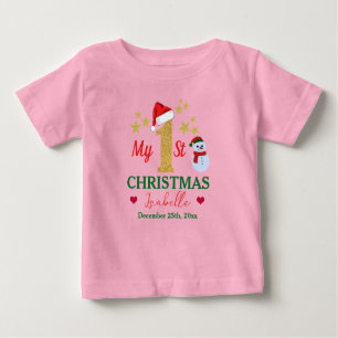 Camiseta Para Bebê Fofo-Cinto-De-Natal Com As Minhas 1ruas.