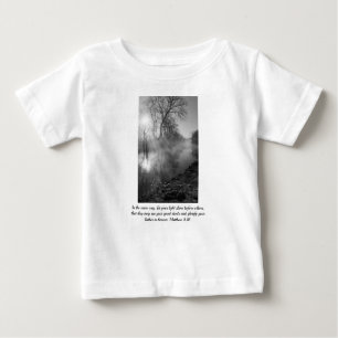 Camiseta Para Bebê Foggy River Morning Sunrise