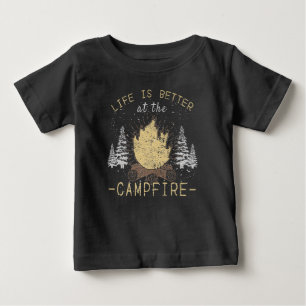 Camiseta Para Bebê Fogueira - A Vida É Melhor Perto Da Fogueira