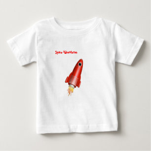 Camiseta Para Bebê foguete vermelho