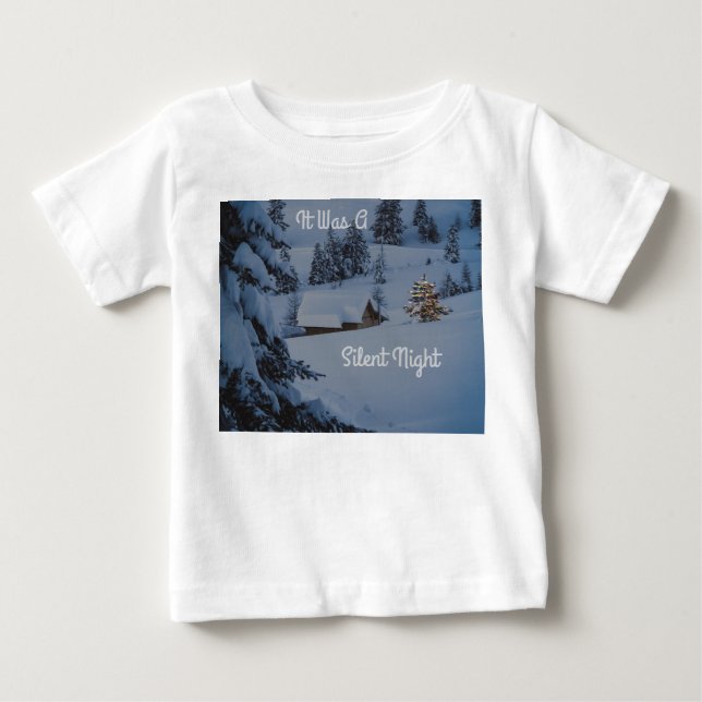 Camiseta Para Bebê Foi Uma Noite Silenciosa (Frente)