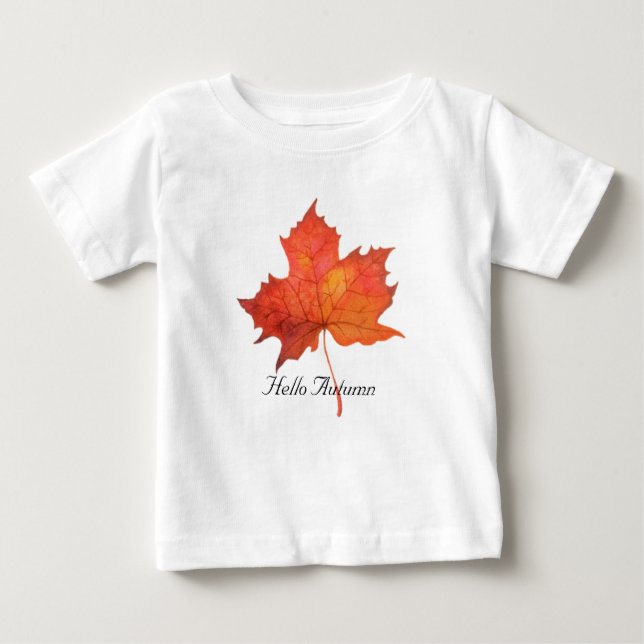 Camiseta Para Bebê Folha de Mapeamento de Aquarela (Frente)