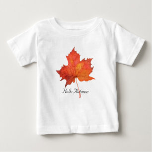 Camiseta Para Bebê Folha de Mapeamento de Aquarela