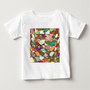 Camiseta Para Bebê Folha de ouro com abstrato