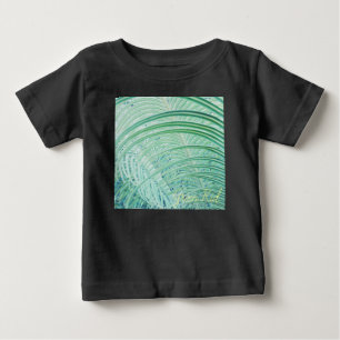 Camiseta Para Bebê Folha de Palma de Planta Verde Suave