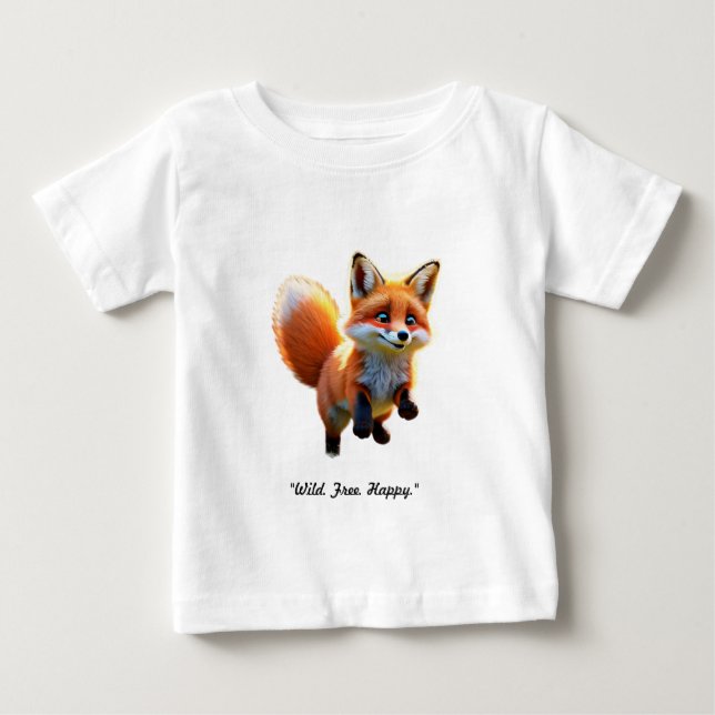 Camiseta Para Bebê "Folha de Raposa Congelada" (Frente)