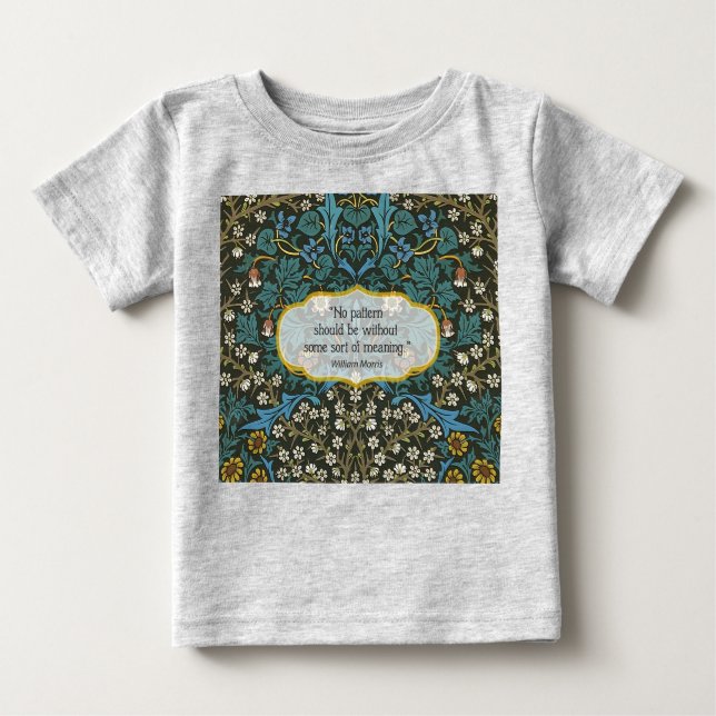 Camiseta Para Bebê Folha de Wallpaper - William Morris (Frente)