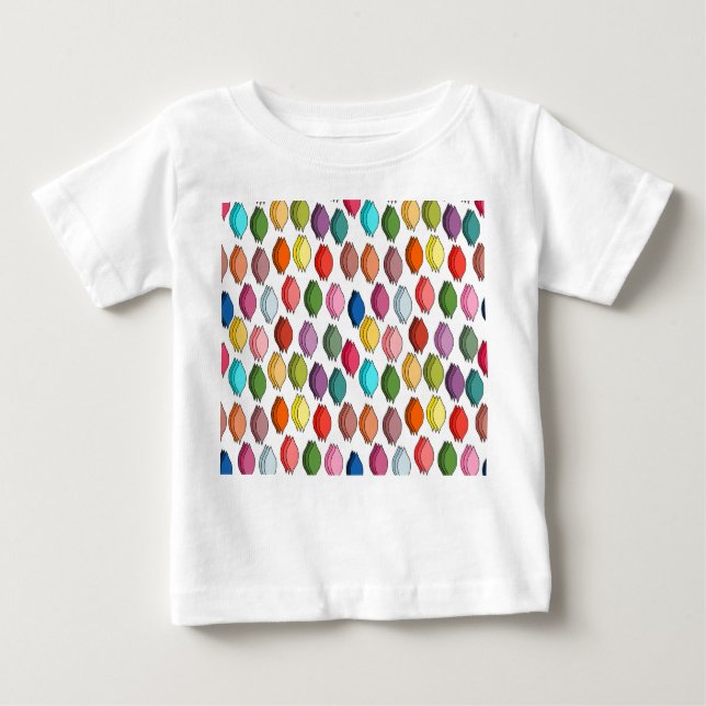 Camiseta Para Bebê Folhas Coloridas (Frente)