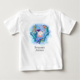 Camiseta Para Bebê Folhas Coloridas De Animais Do Oceano Cinto