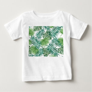 Camiseta Para Bebê Folhas da selva tropical