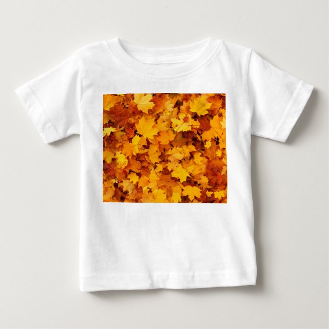 Camiseta Para Bebê Folhas de outono (Frente)