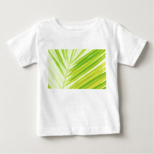 Camiseta Para Bebê Folhas de Palmeira Pastel Verde Claro